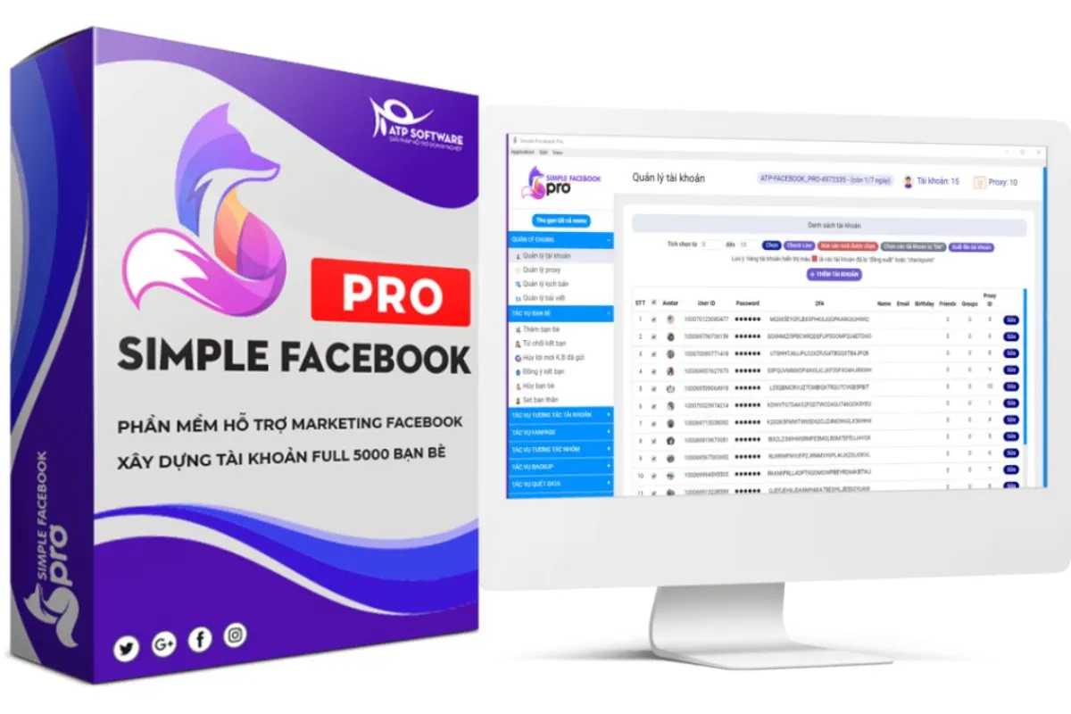 Simple Facebook Pro là một ứng dụng quản lý nhiều tài khoản và trang Facebook